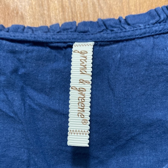 Grand & Greene Royal Blue Cap Sleeve Blouse - Picture 2 of 7